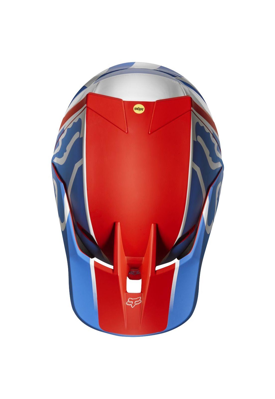Casco Moto V3 Kila Azul Rojo Fox-3
