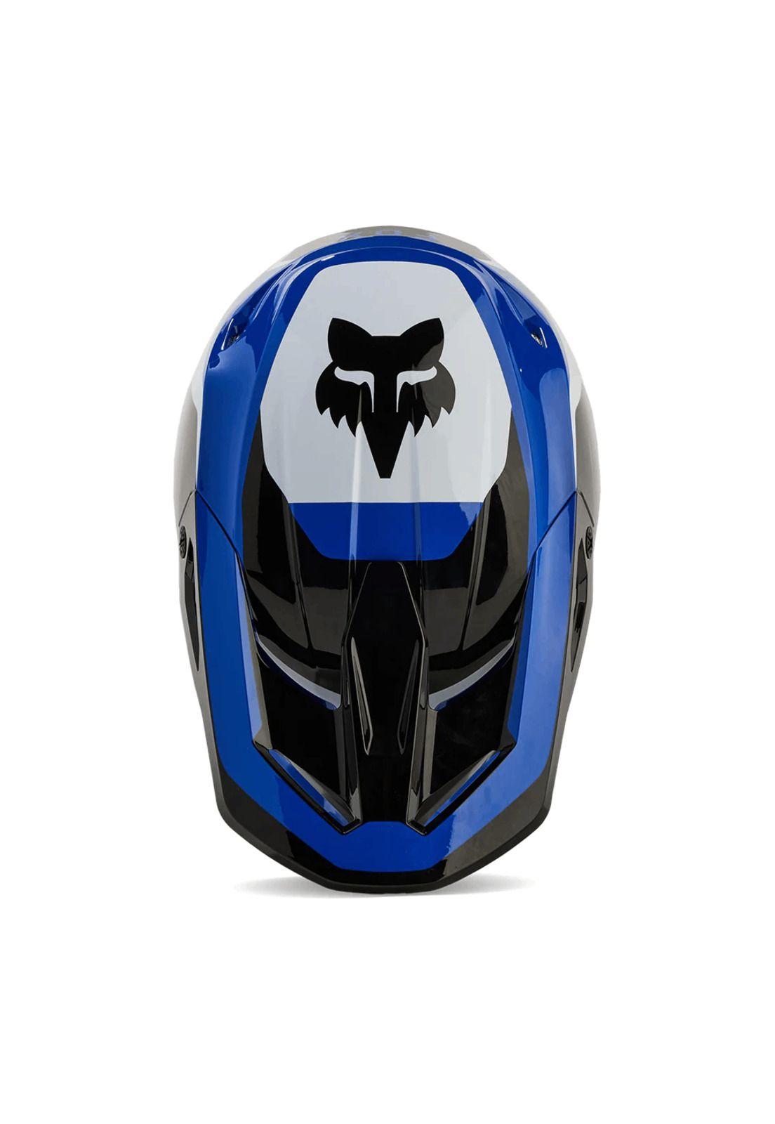 Casco Moto Niño V1 Nitro Azul Petroleo Fox-3