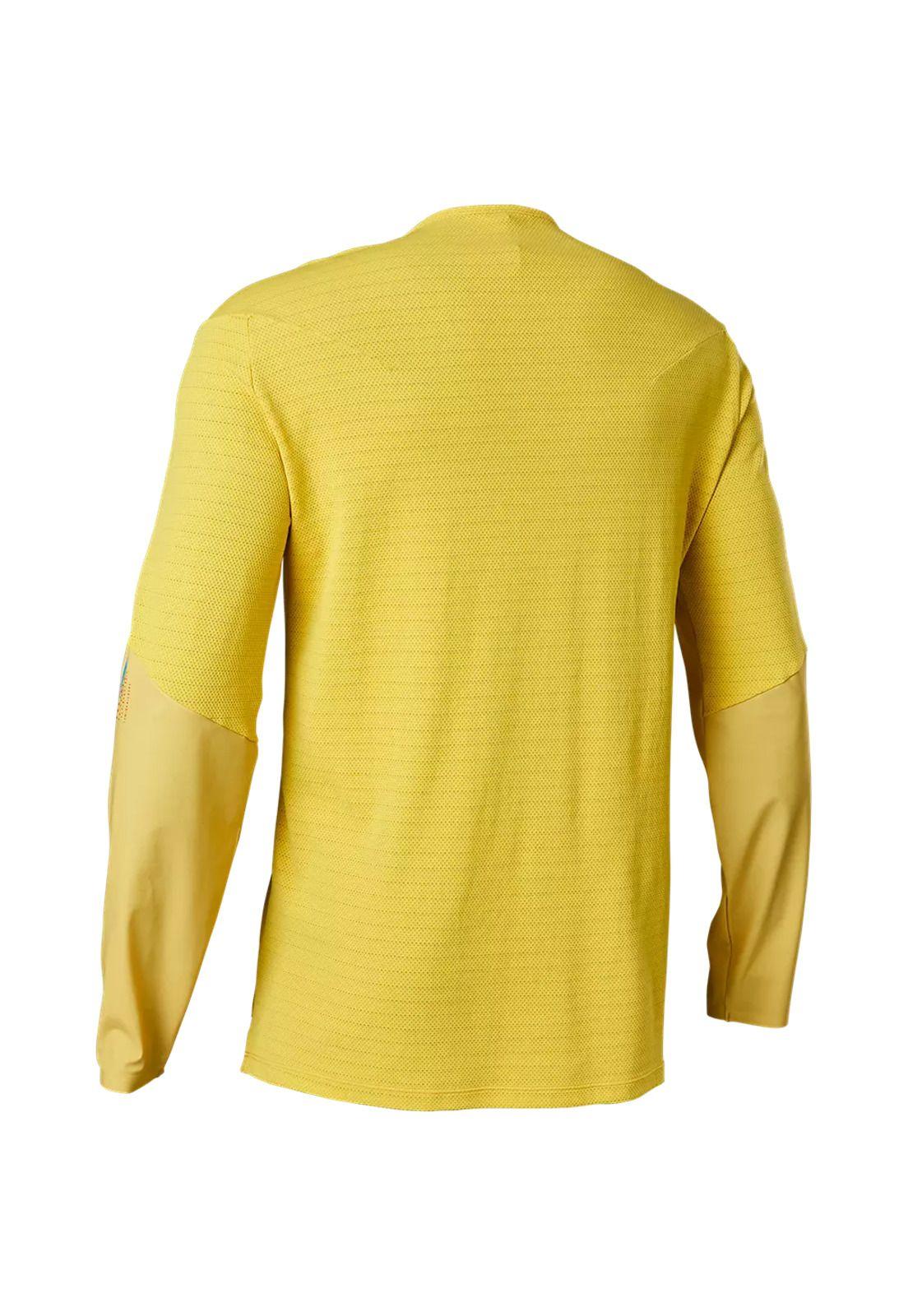 Polera Bicicleta Flexair Pro Manga Larga Amarillo Fox-2