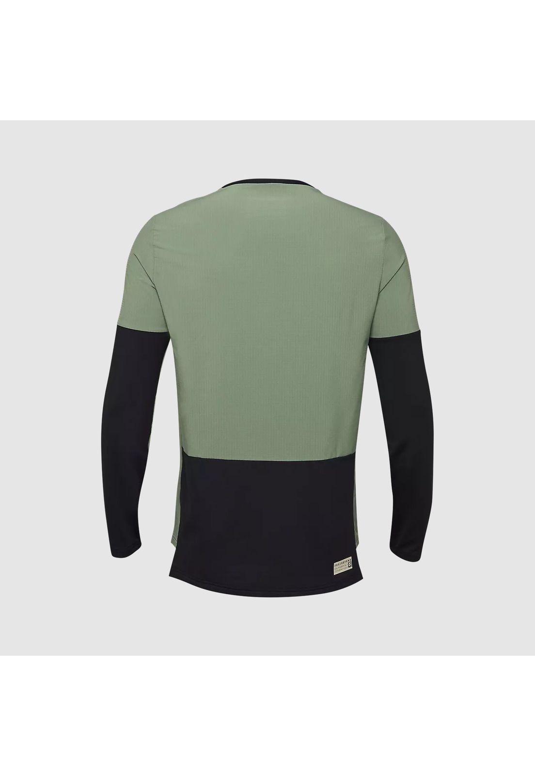 Polera Bicicleta Defend Thermal Manga Larga Verde Fox-1