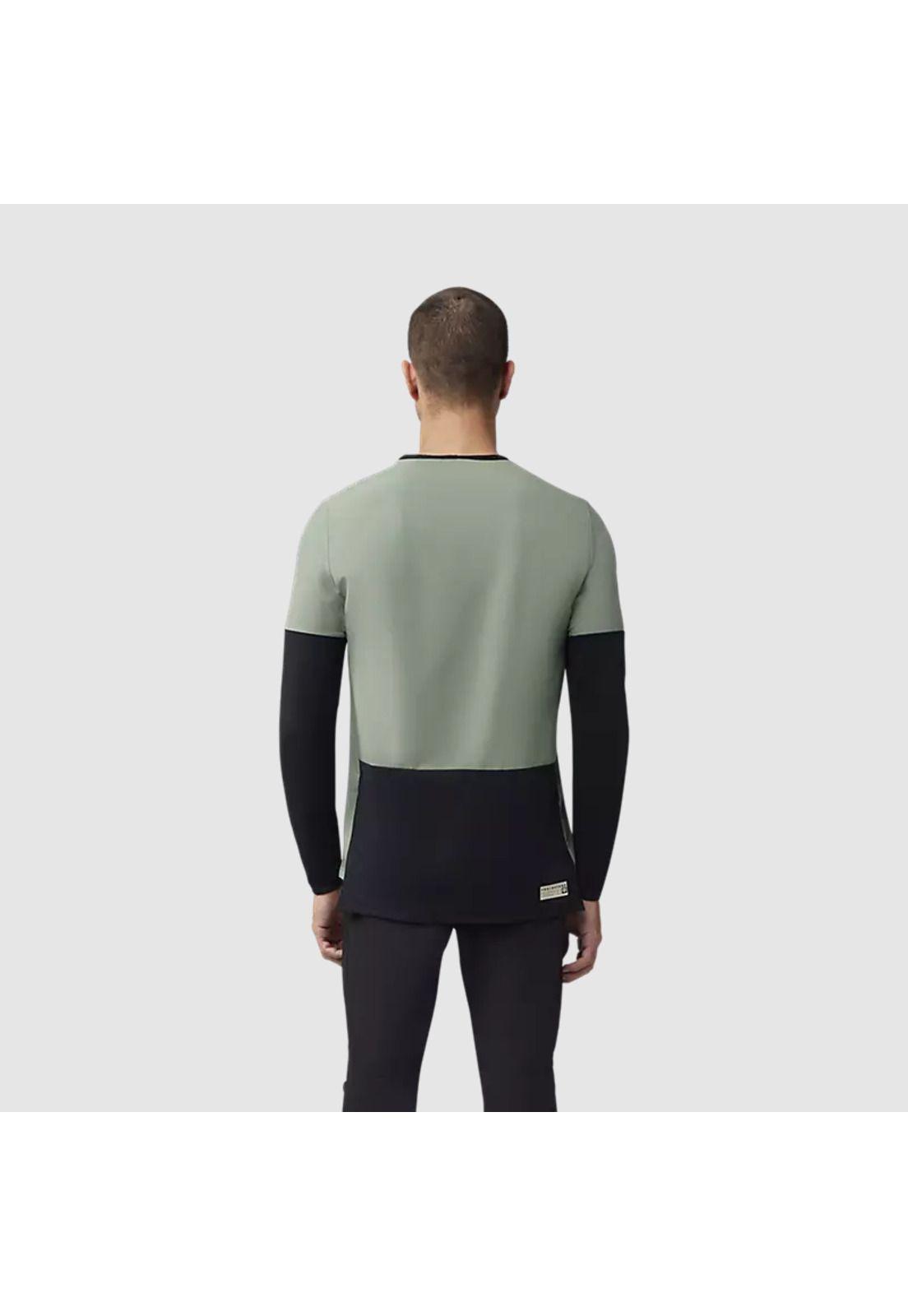 Polera Bicicleta Defend Thermal Manga Larga Verde Fox-3