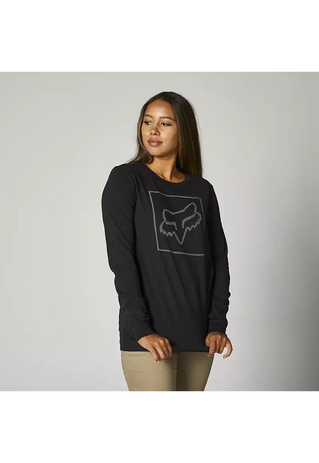 Polera Lifestyle Mujer Manga Larga Off Tilter Negro Fox-0