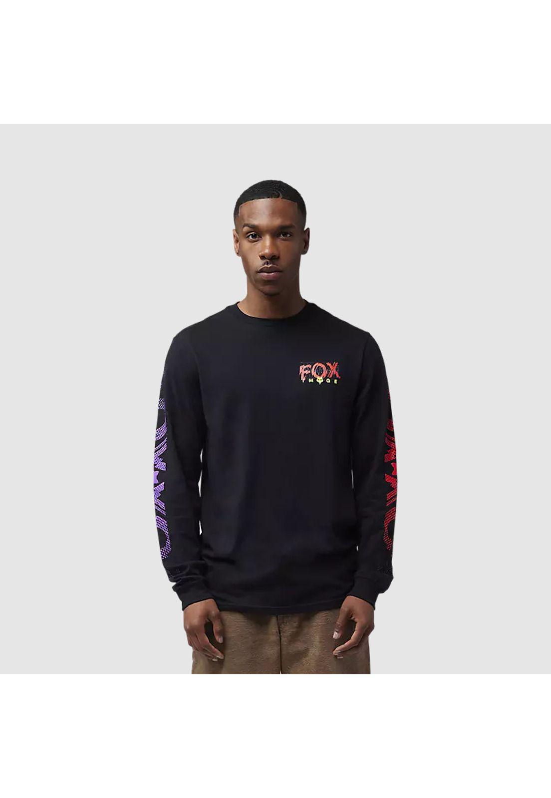 Polera Lifestyle Energy Premium Manga Larga Negro Fox-2