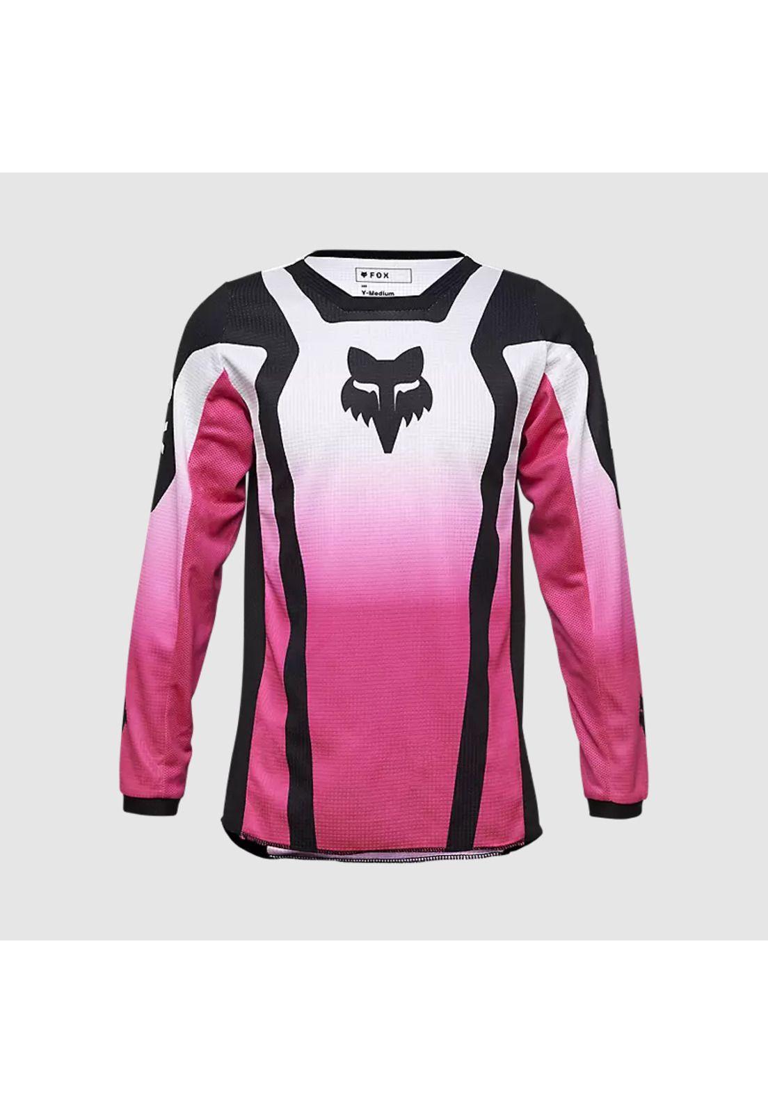 Polera Moto Niña 180 Lean Rosado/Negro Fox-0