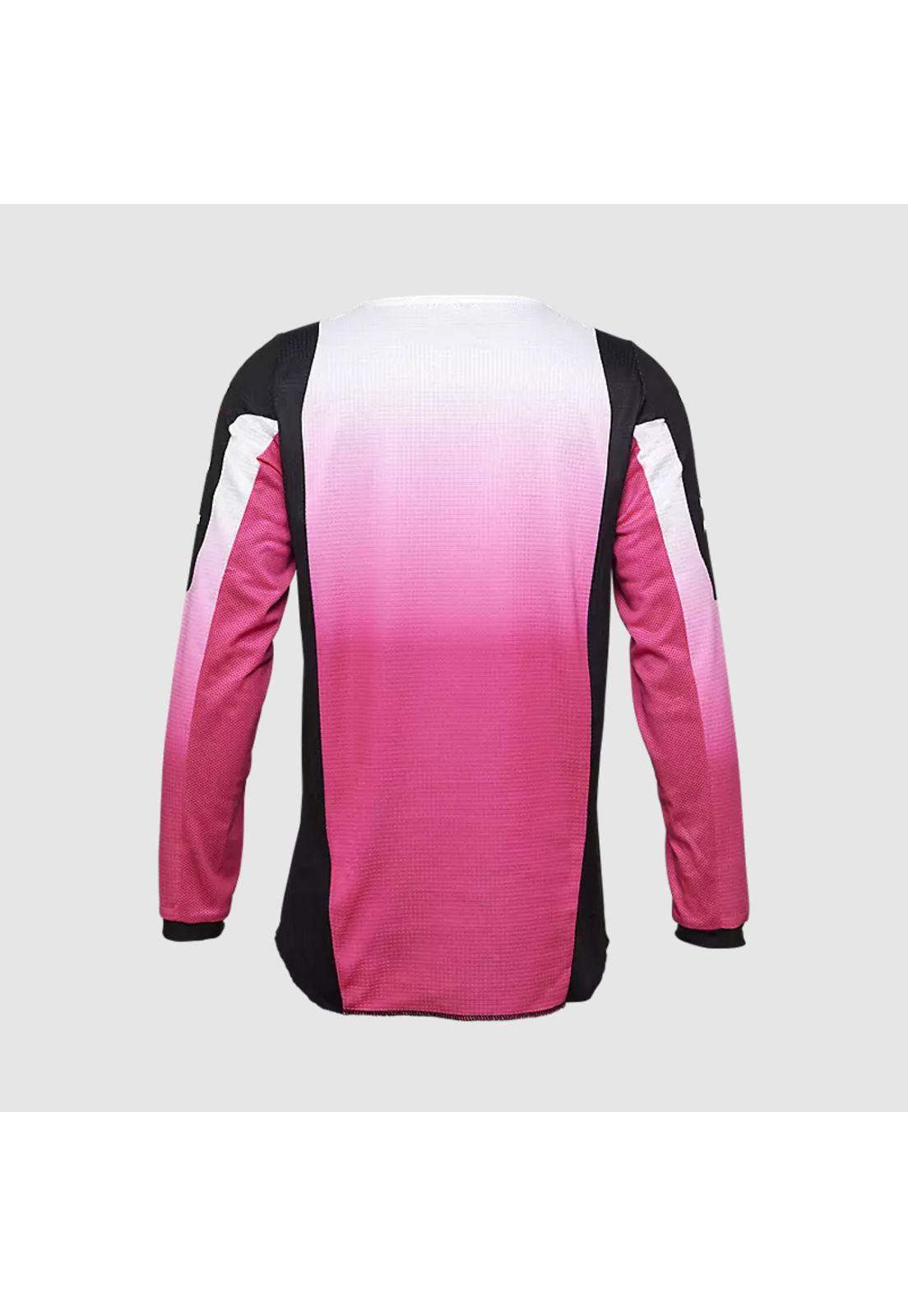 Polera Moto Niña 180 Lean Rosado/Negro Fox-1