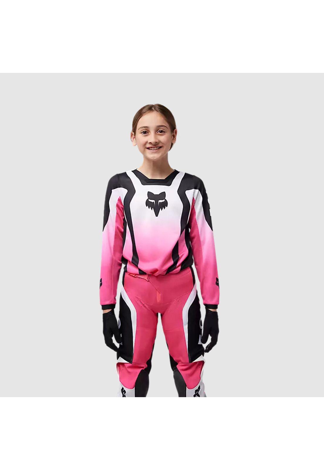Polera Moto Niña 180 Lean Rosado/Negro Fox-2