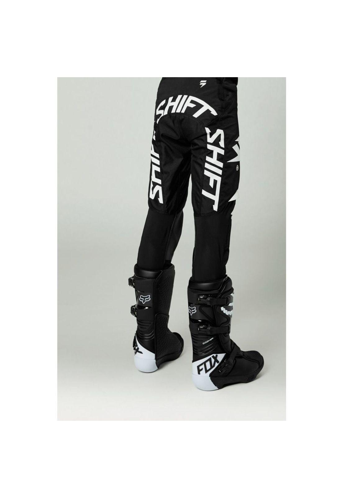 Pantalon Moto Niño White Label Rokr Negro Shift-3