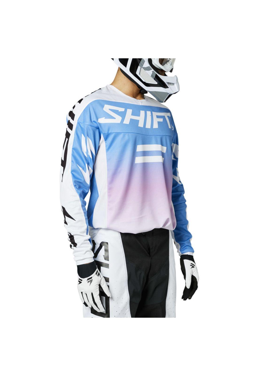 Polera Moto Whit3 Label Fade Azul Shift-0