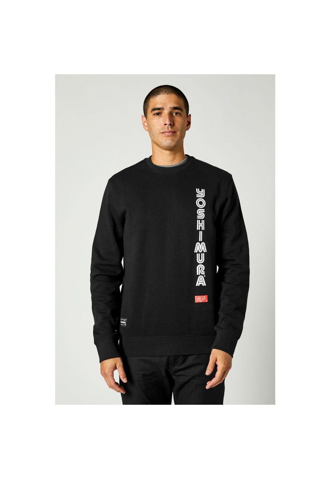 Poleron Lifestyle Yoshimura Crew Fleece Negro Fox-2