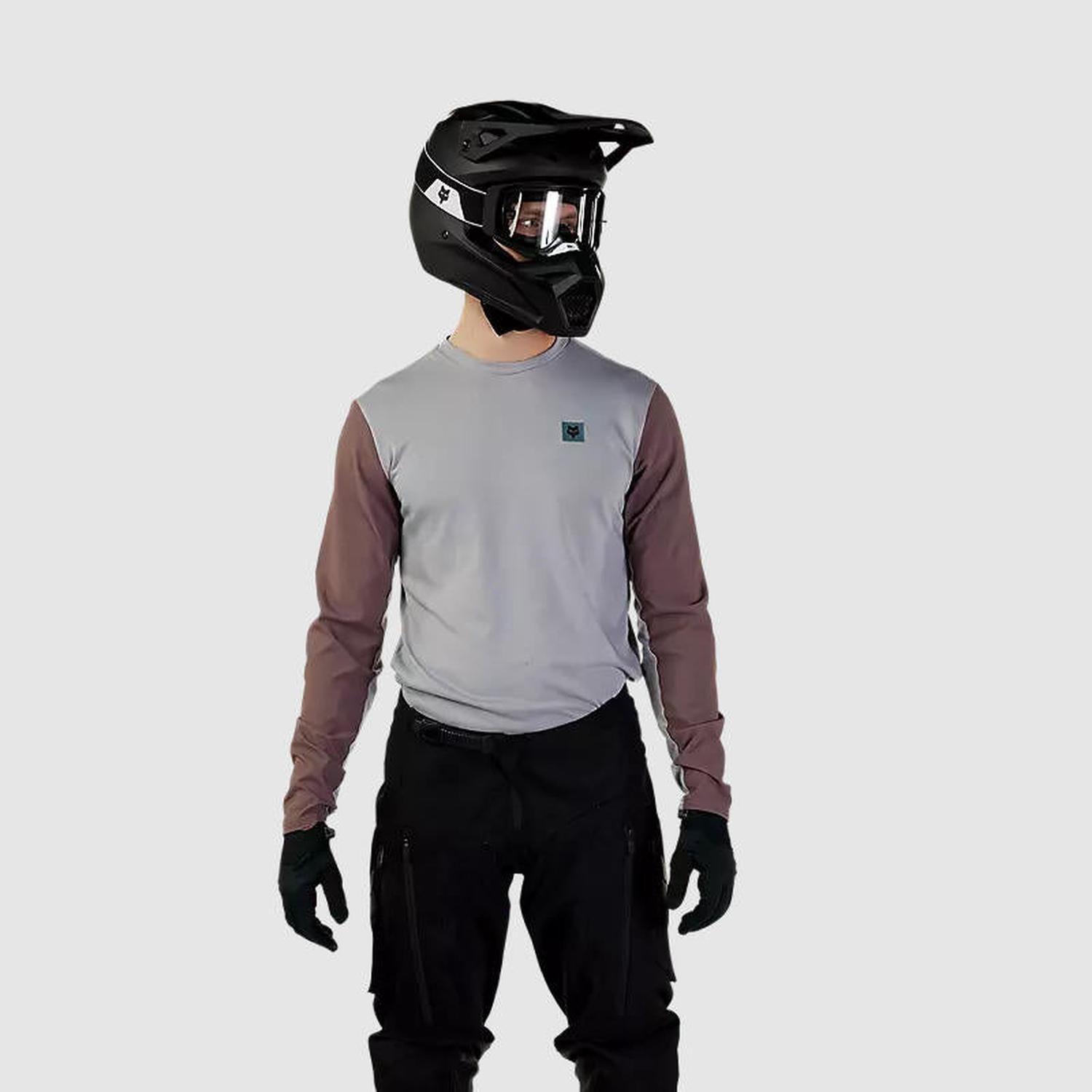 Polera Moto Ranger Off Road Manga Larga Gris Fox-1