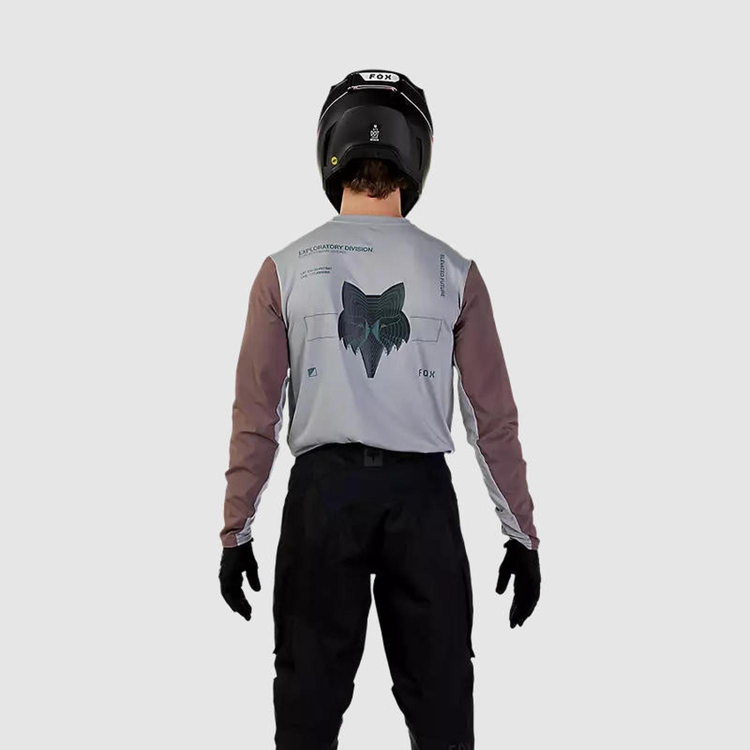 Polera Moto Ranger Off Road Manga Larga Gris Fox-2