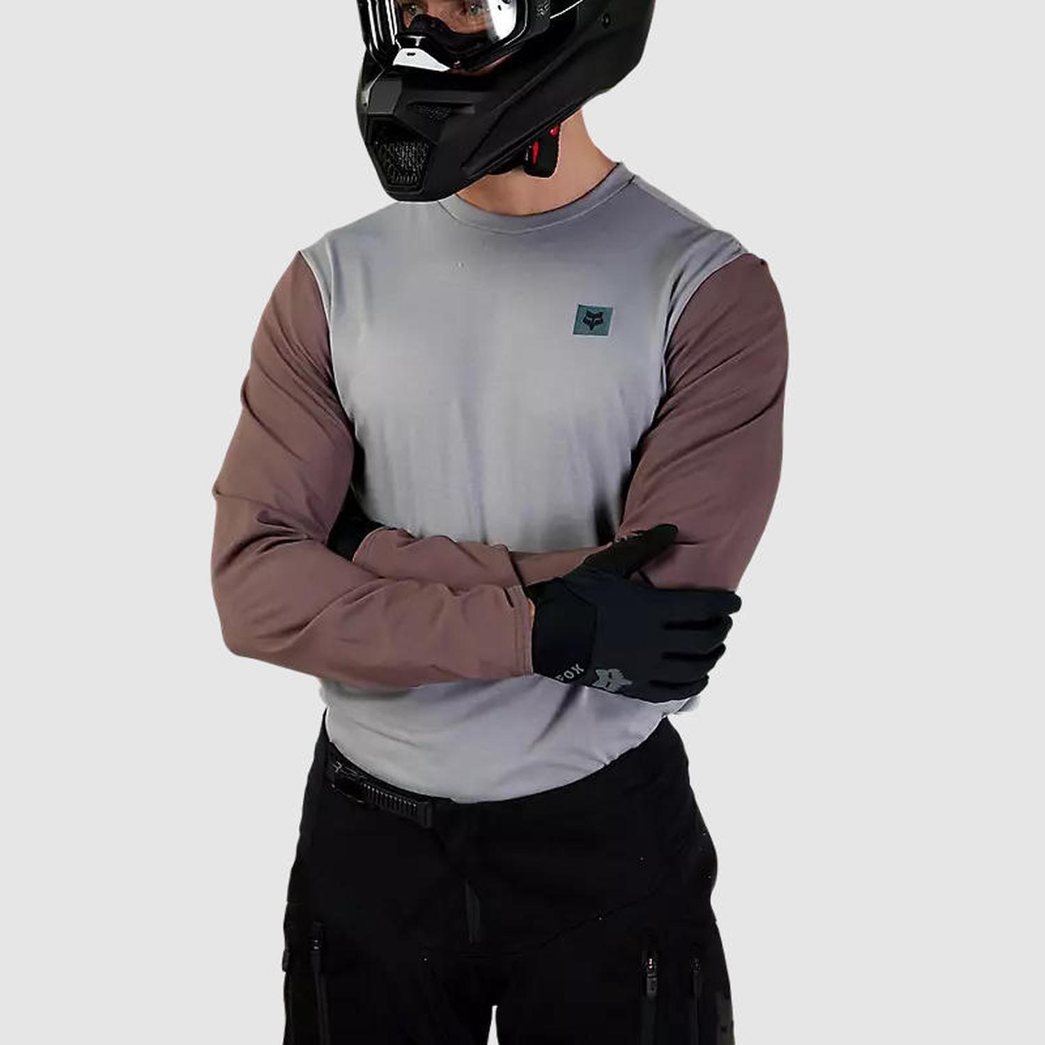 Polera Moto Ranger Off Road Manga Larga Gris Fox-3