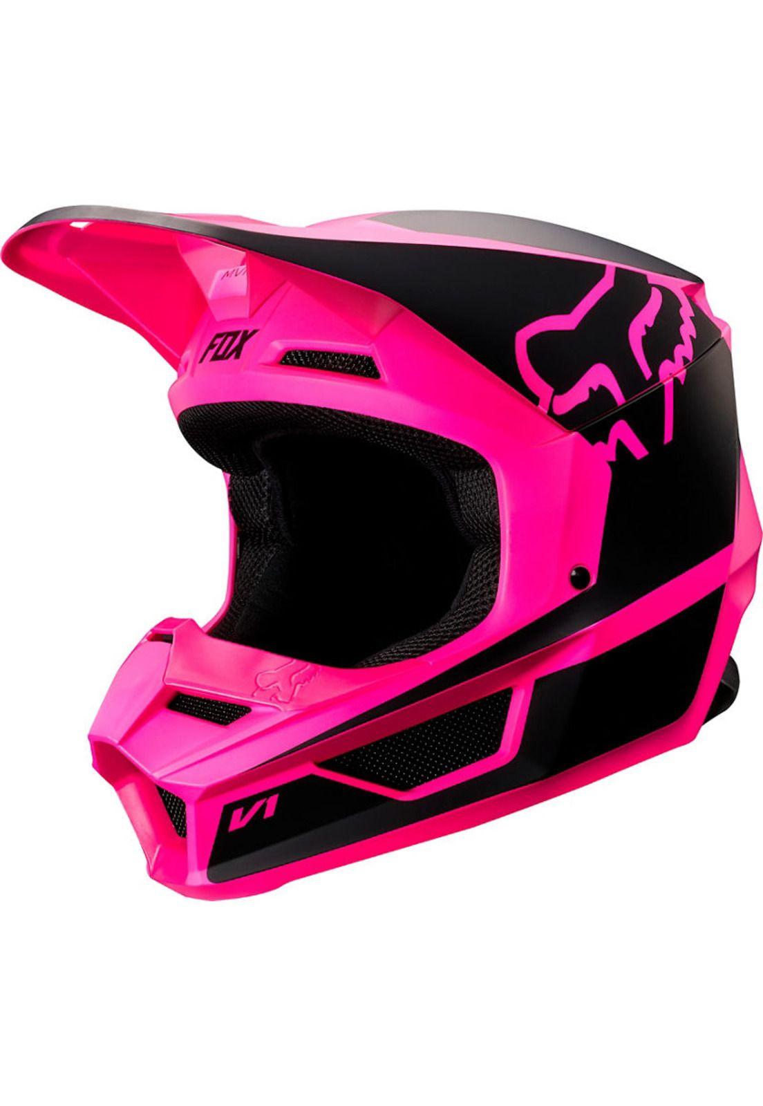 Visera Moto Niño V1 Przm Negro/Rosado Fox-2