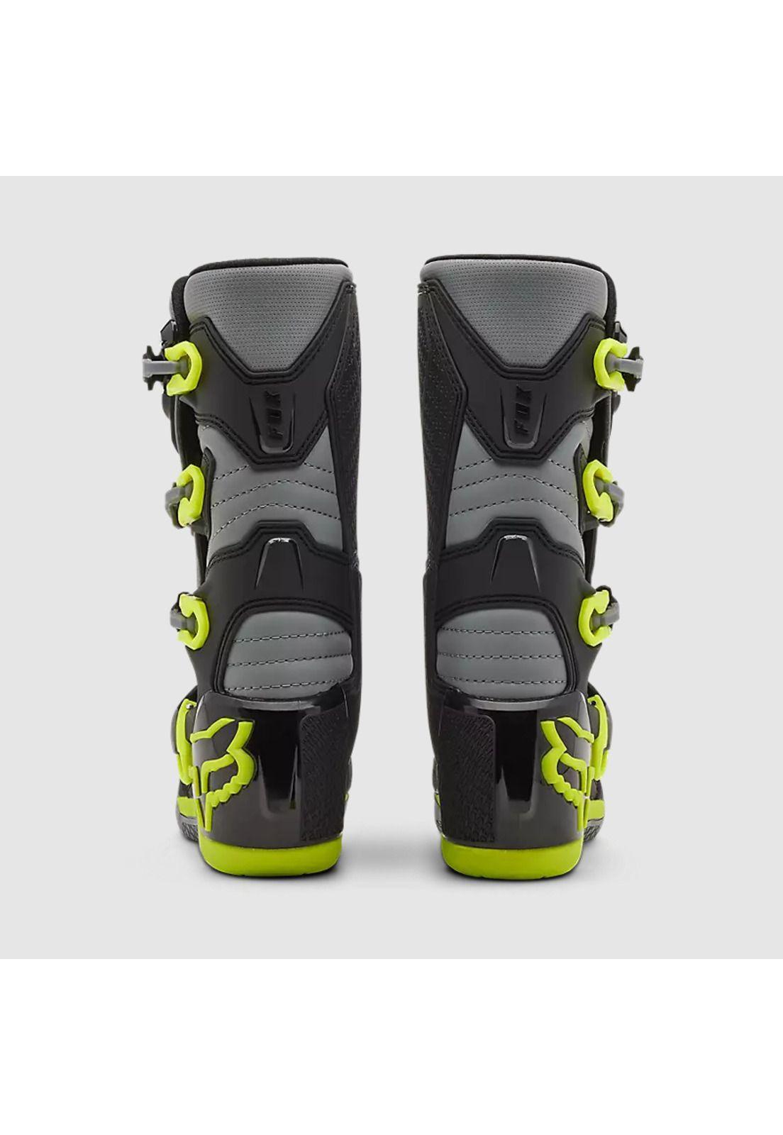 Botas Moto Niño Comp Gris/Amarillo Fox-3