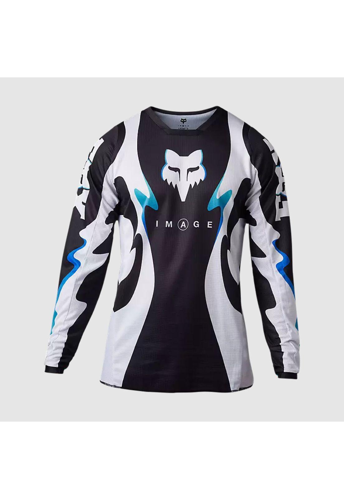 Polera Moto 180 Kozmik Negro/Blanco Fox-0