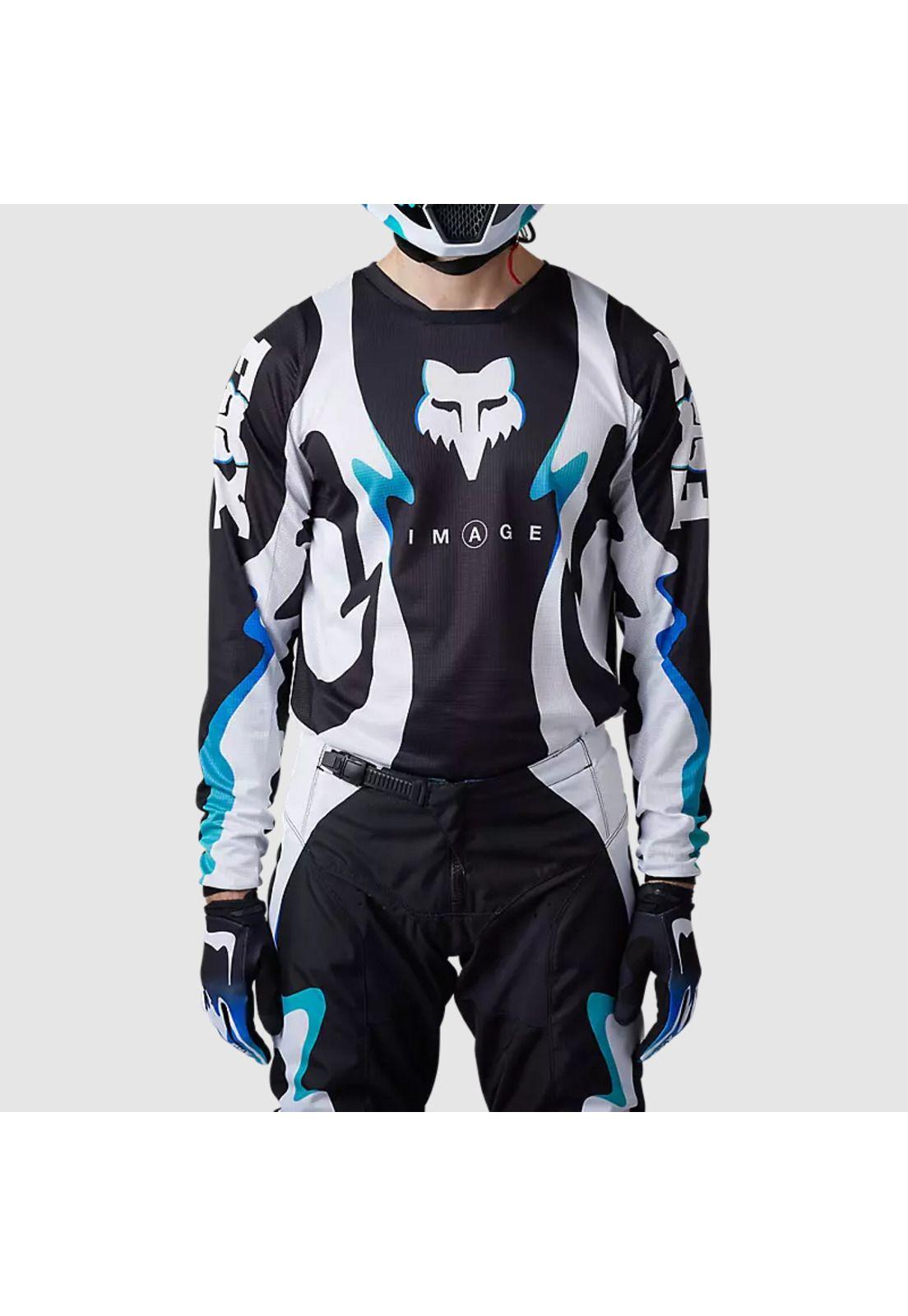 Polera Moto 180 Kozmik Negro/Blanco Fox-1