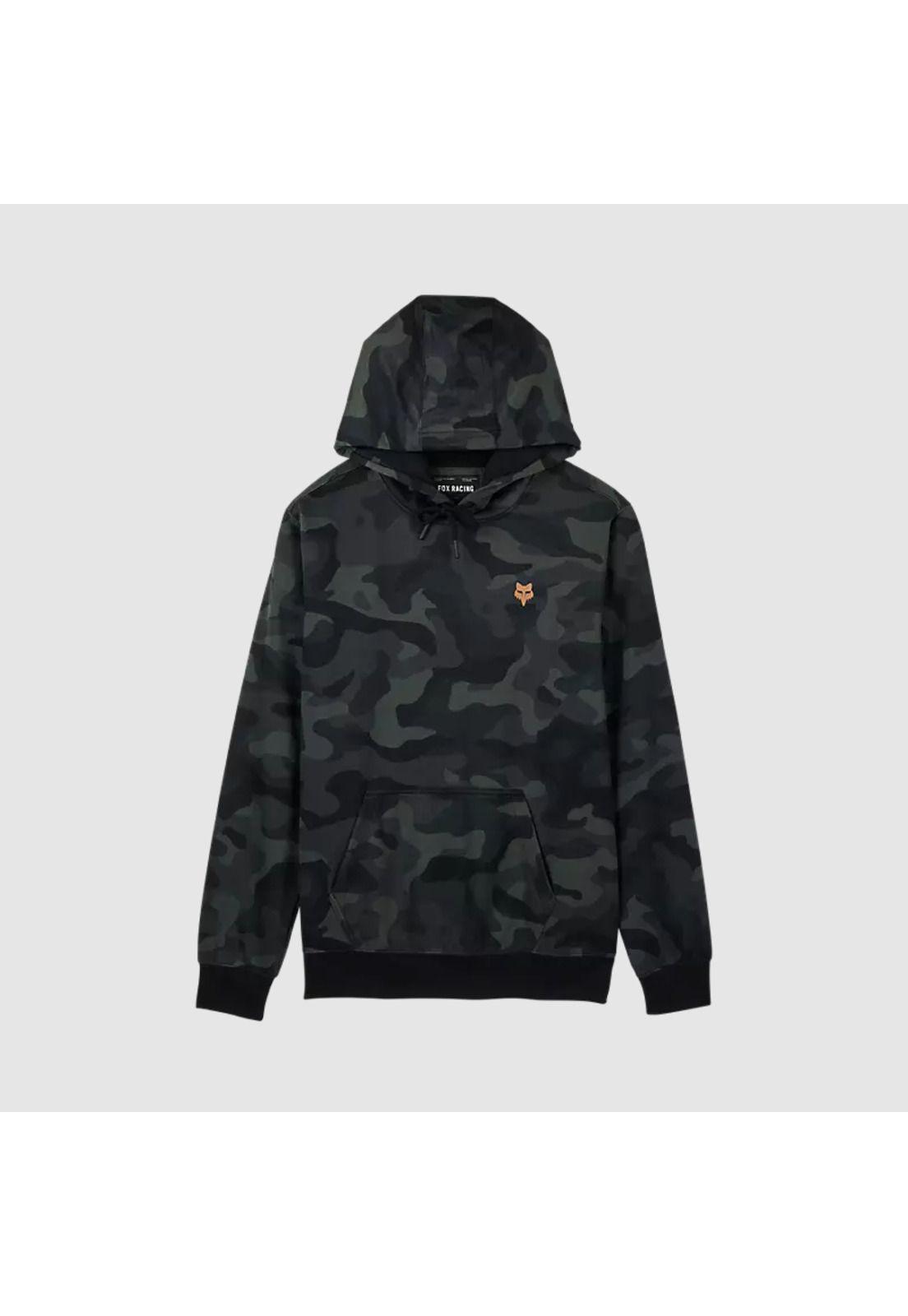 Poleron Lifestyle Canguro Fox Head Camo Negro Fox-0