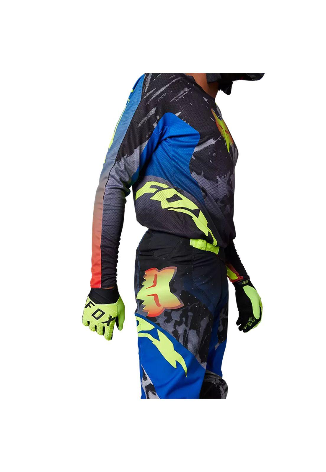 Polera Moto 360 Dkay Azul/Negro/Amarillo Fox-4