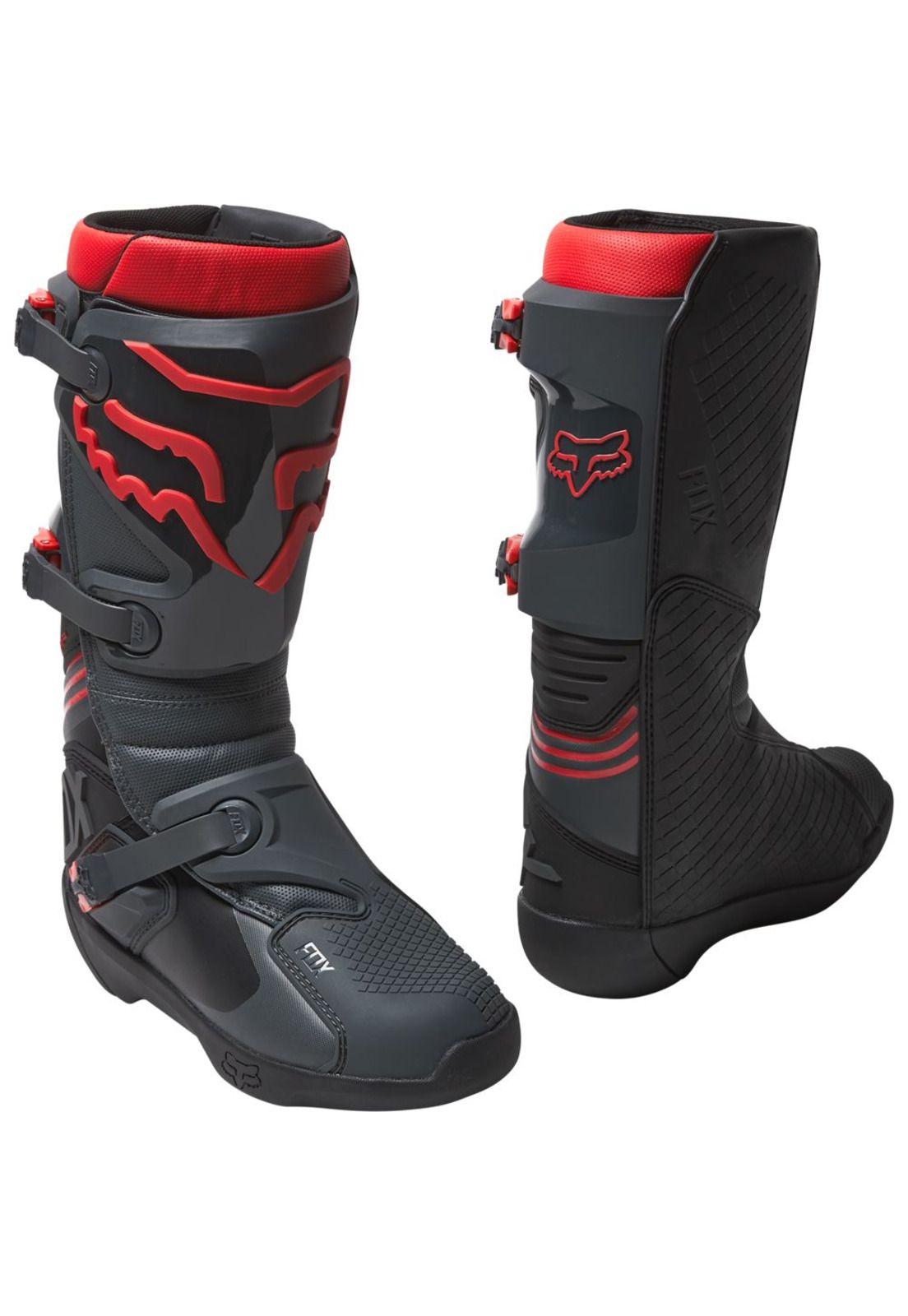 Botas Moto Comp Negro/Rojo Fox-0