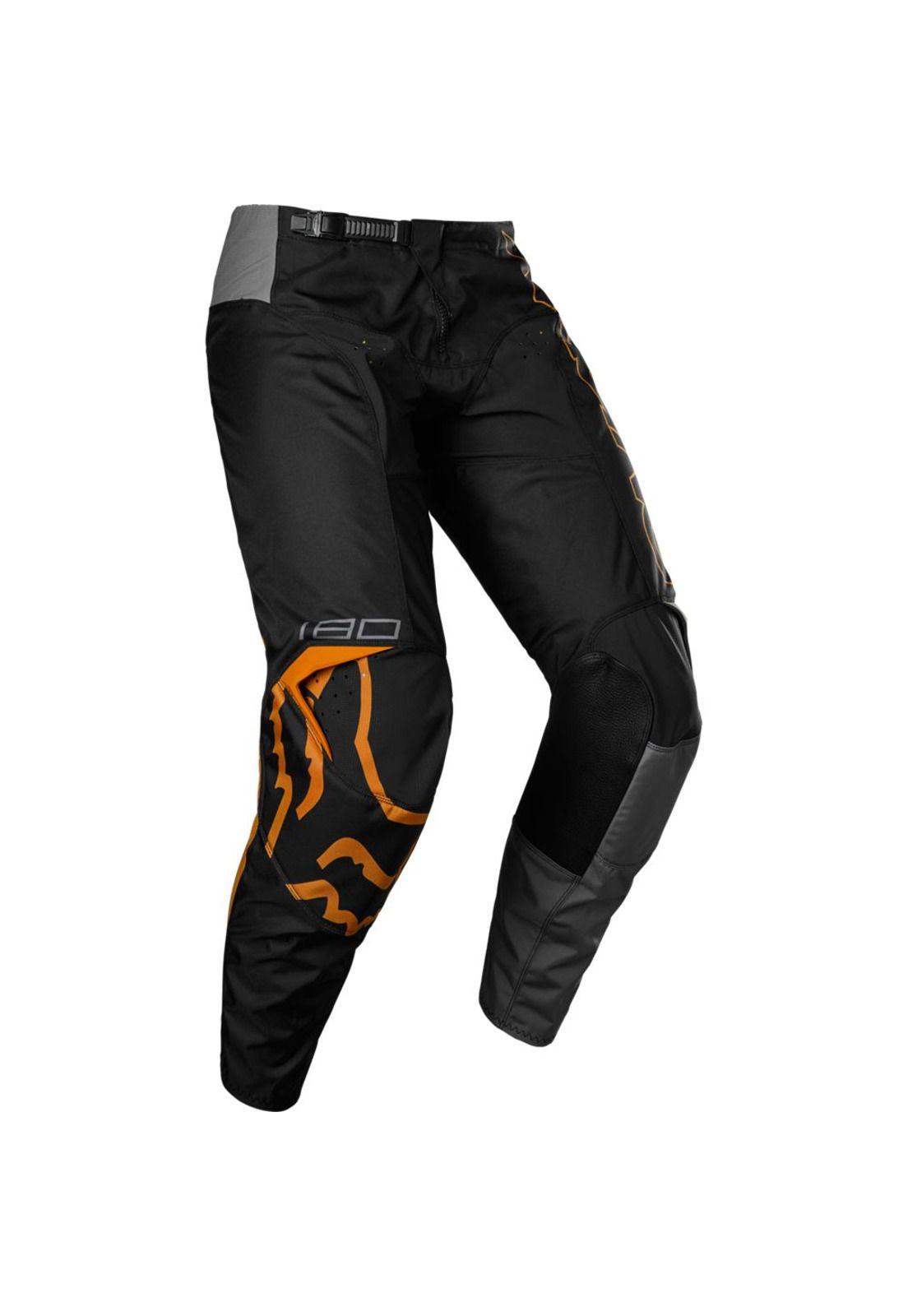 Pantalon Moto Niño 180 Skew Negro/Dorado Fox-0