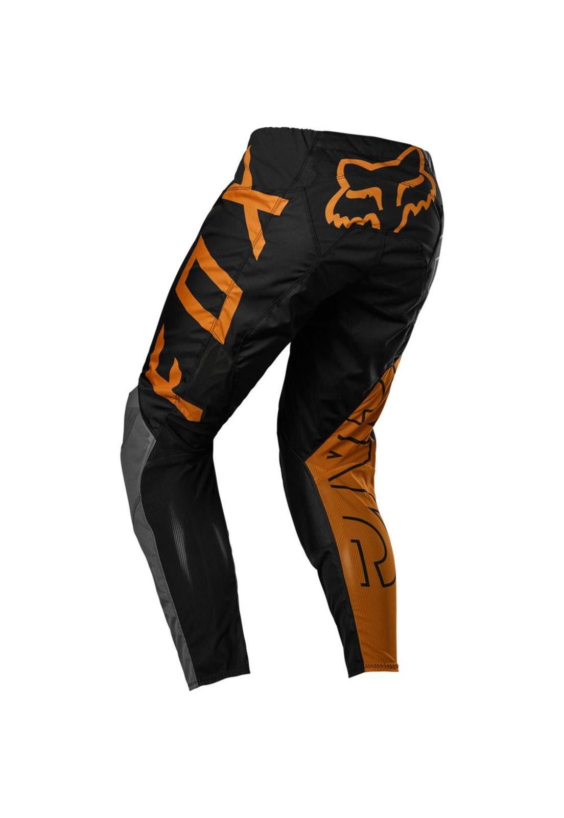 Pantalon Moto Niño 180 Skew Negro/Dorado Fox-2
