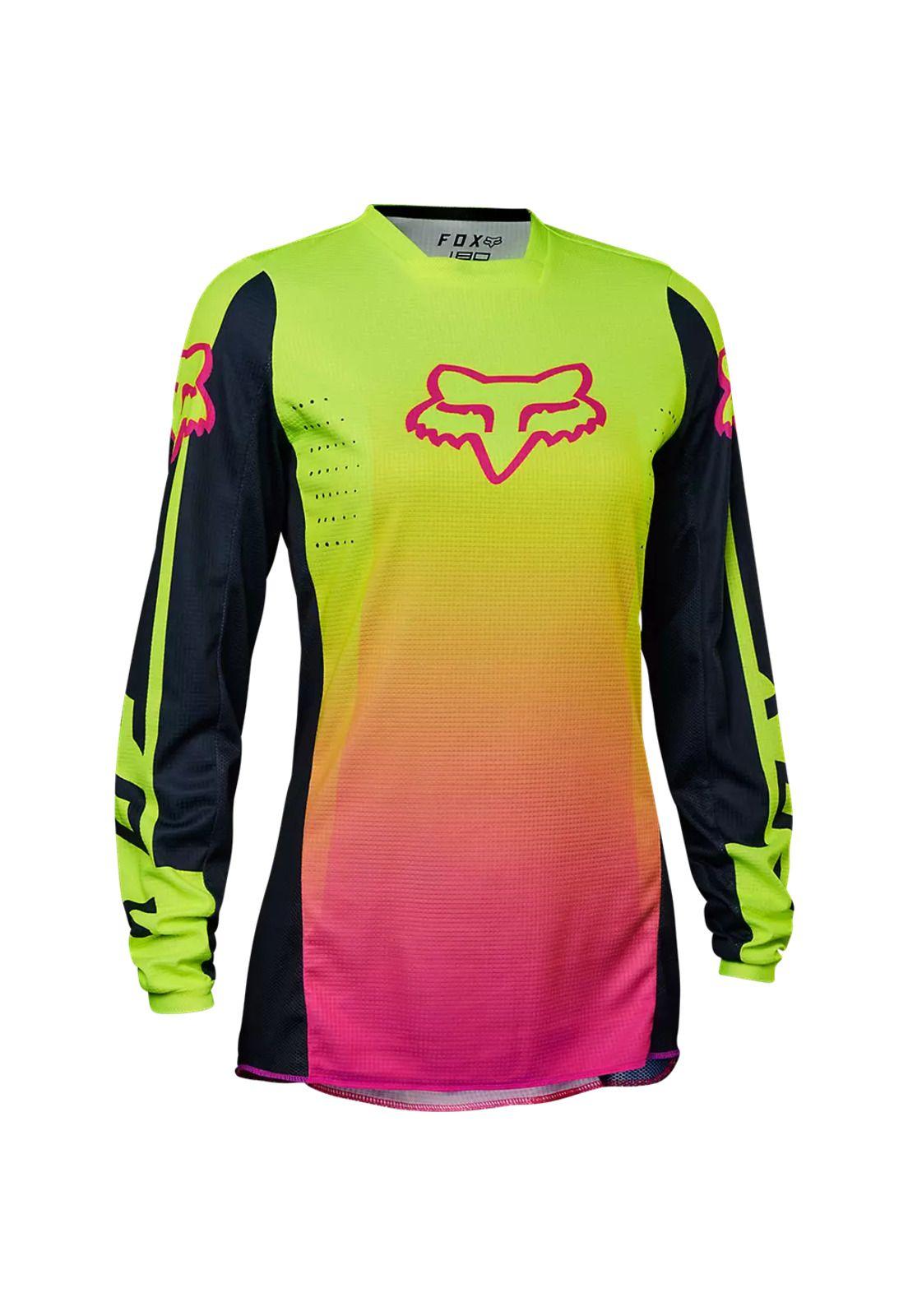 Polera Moto Mujer 180 Leed Rosado/Amarillo Fox-0