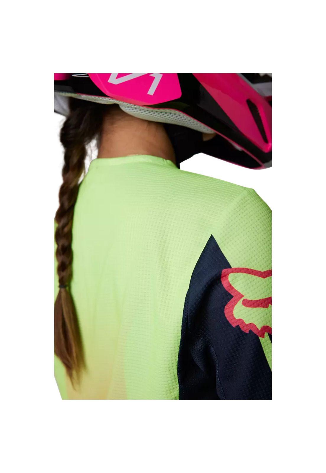 Polera Moto Mujer 180 Leed Rosado/Amarillo Fox-5