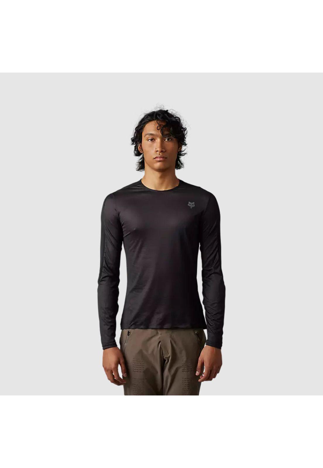 Polera Bicicleta Flexair Ascent Manga Larga Negro Fox-0