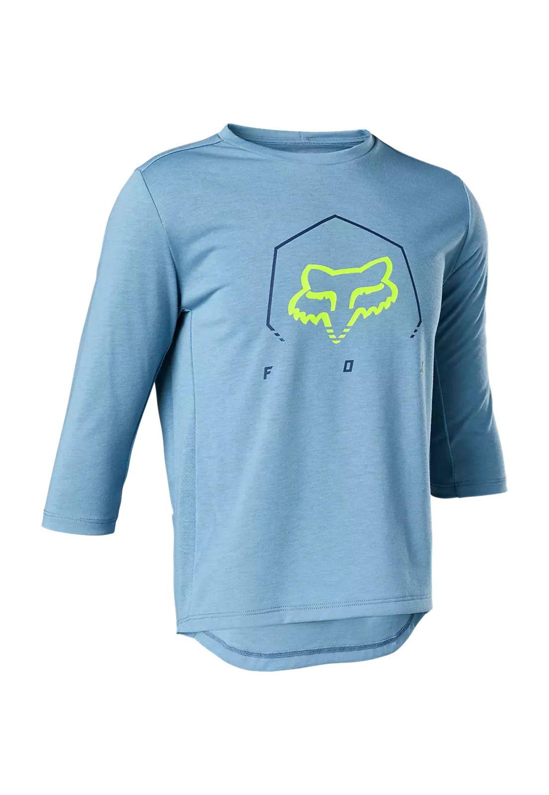 Polera Bicicleta Niño Drirelease® 3/4 Azul Fox-0