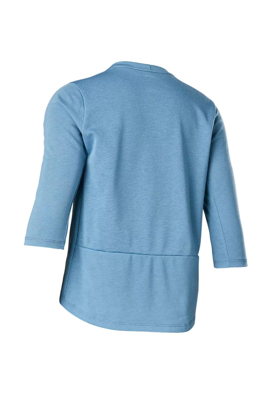 Polera Bicicleta Niño Drirelease® 3/4 Azul Fox-1