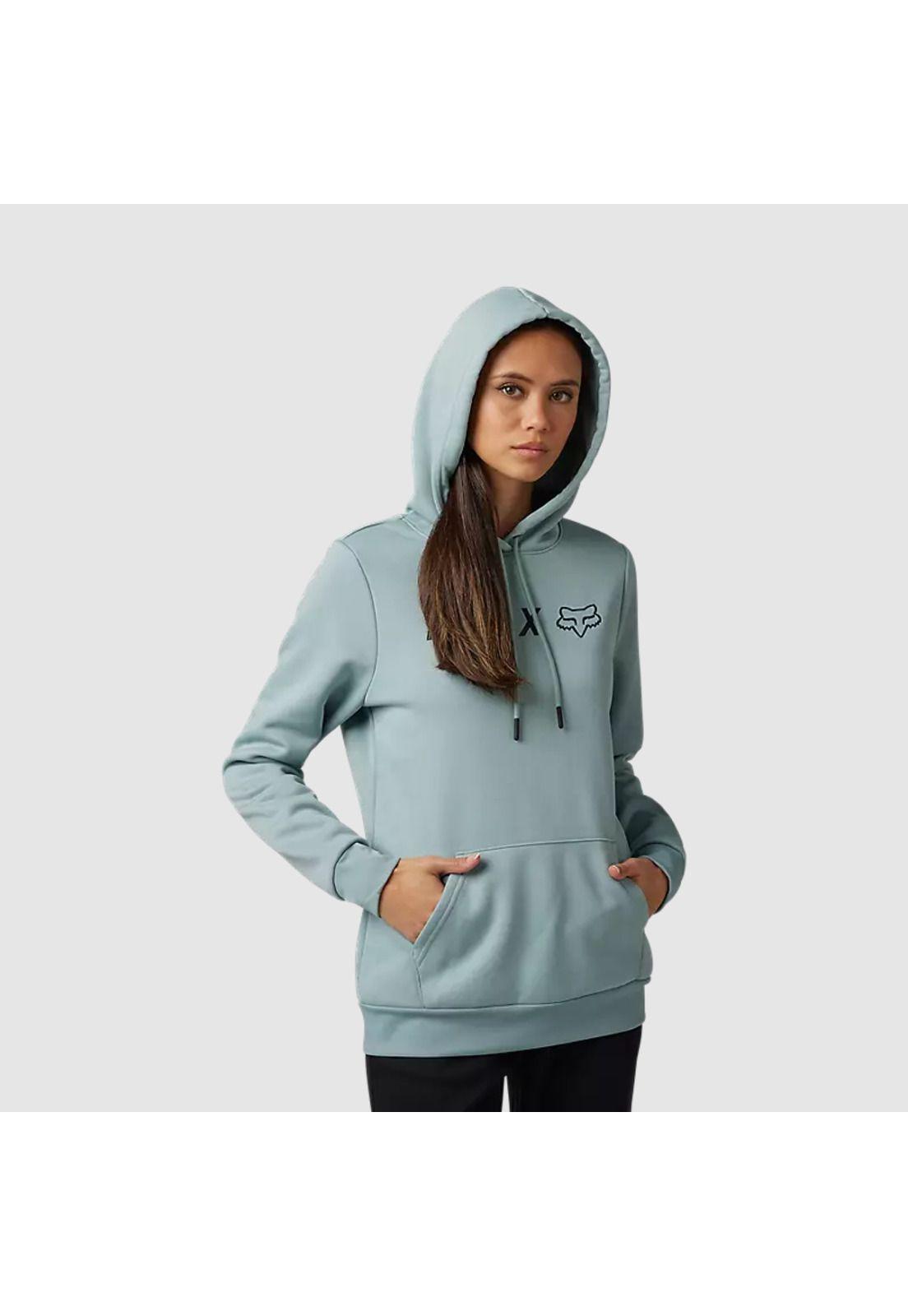 Poleron Lifestyle Mujer Absolute con Capucha Celeste Claro Fox-3