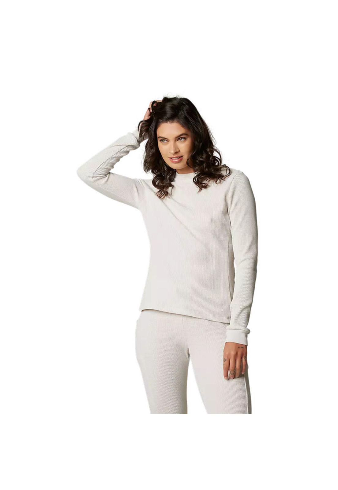 Polera Lifestyle Mujer Manga Larga High Desert Blanco Fox-1