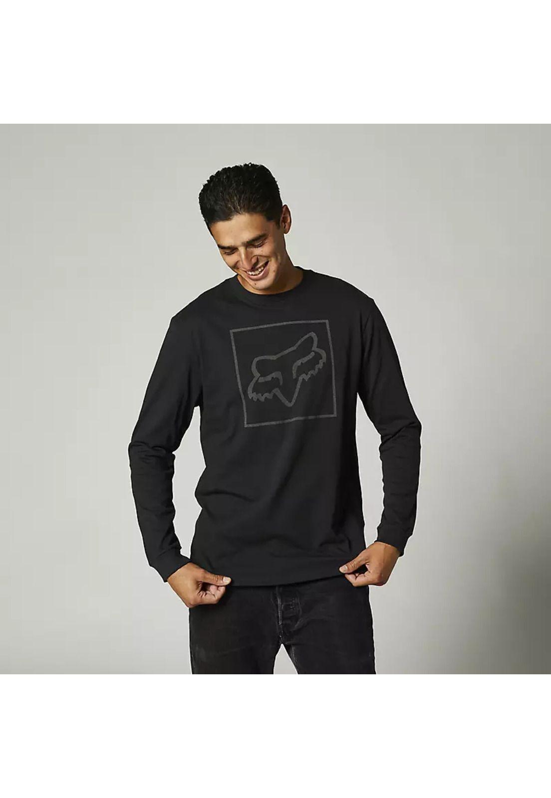 Polera Lifestyle Manga Larga Off Tilter Negro Fox-0