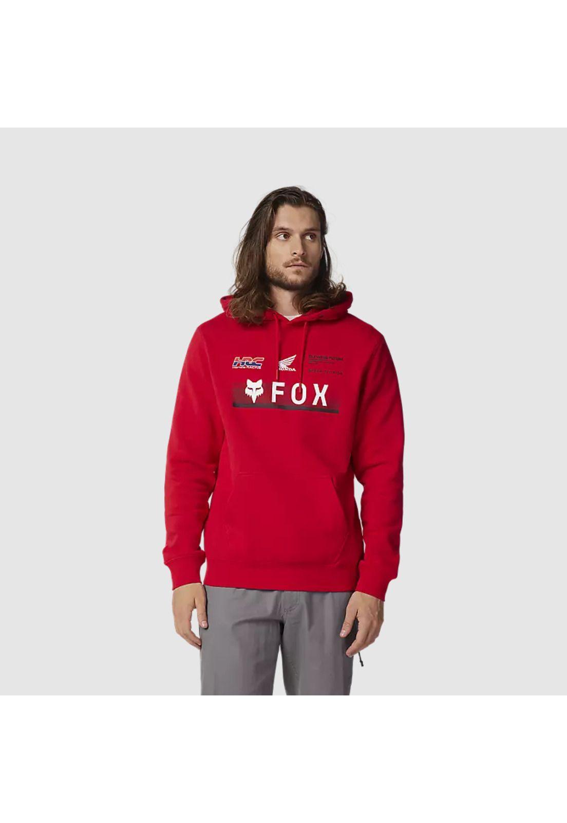 Poleron Lifestyle Canguro Fox x Honda Rojo Fox-0