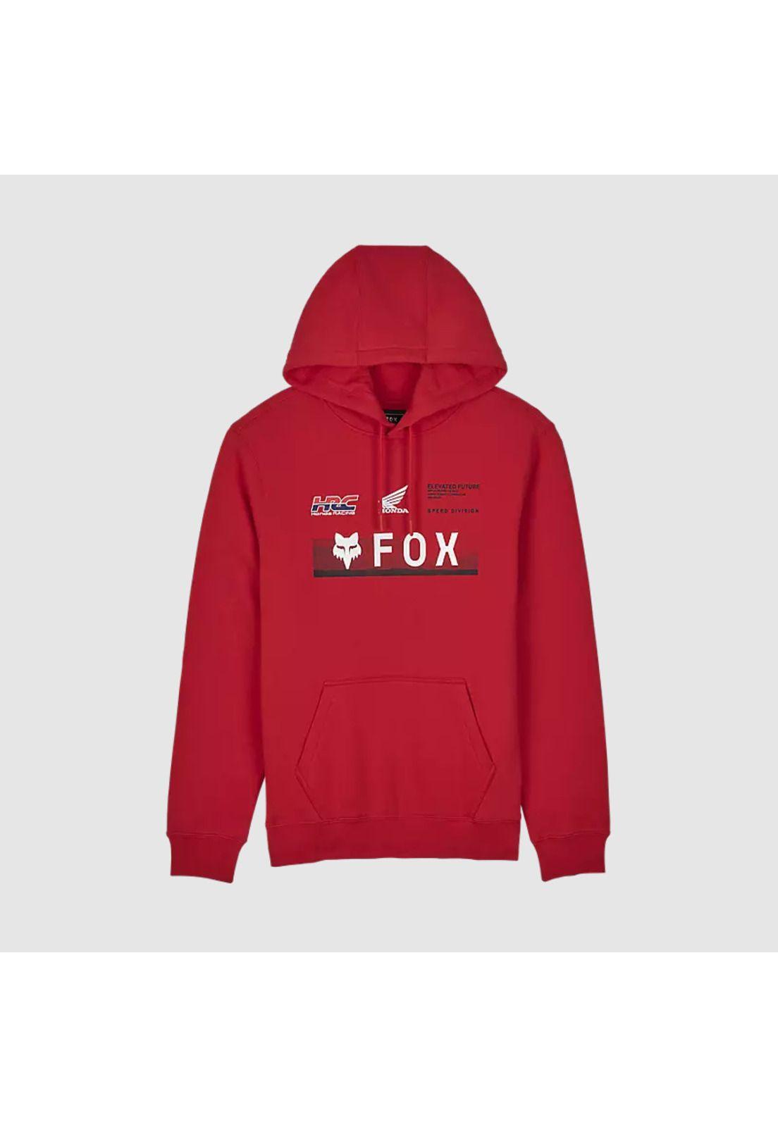 Poleron Lifestyle Canguro Fox x Honda Rojo Fox-2