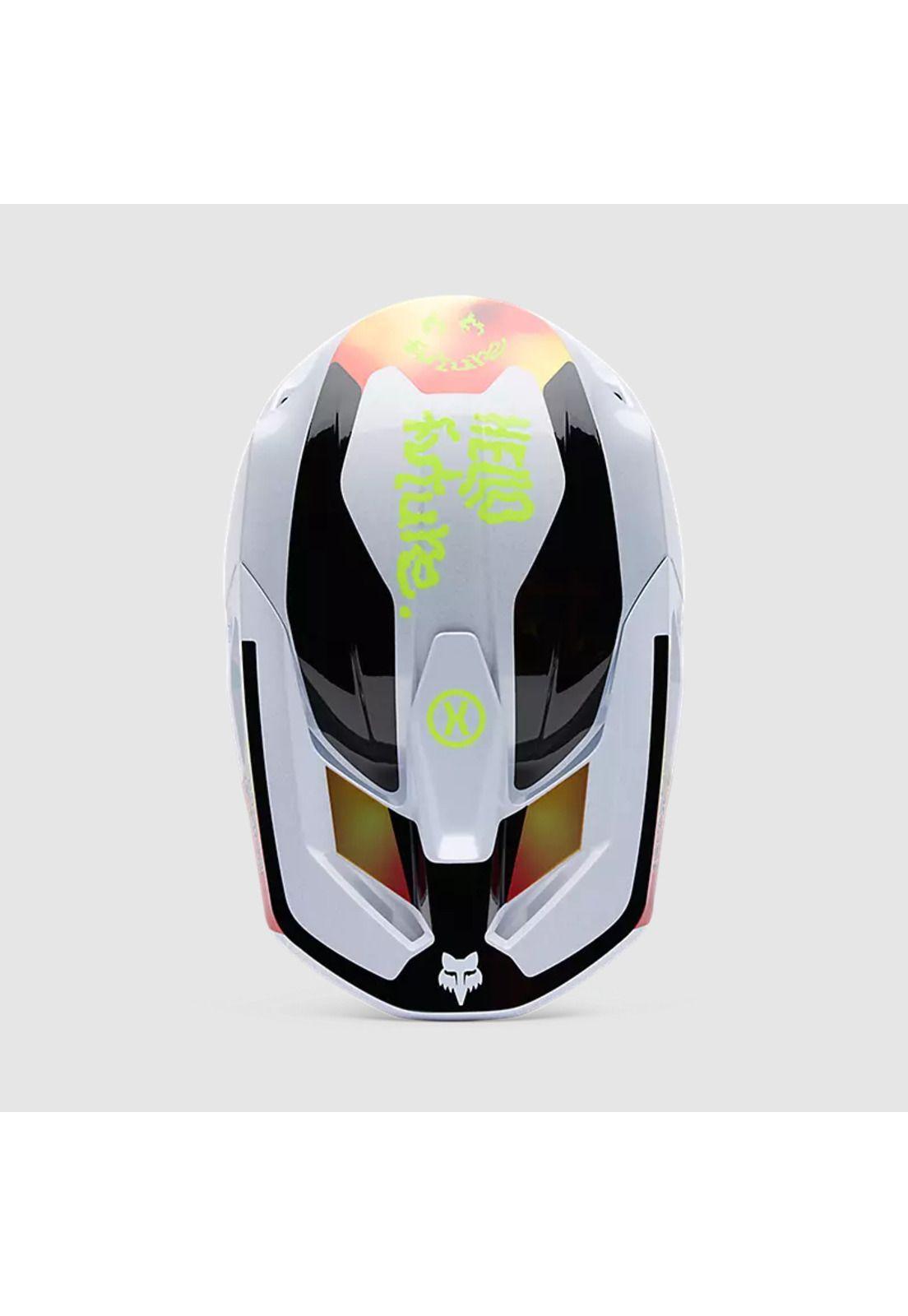 Casco Moto V1 Hello Future Blanco Fox-3