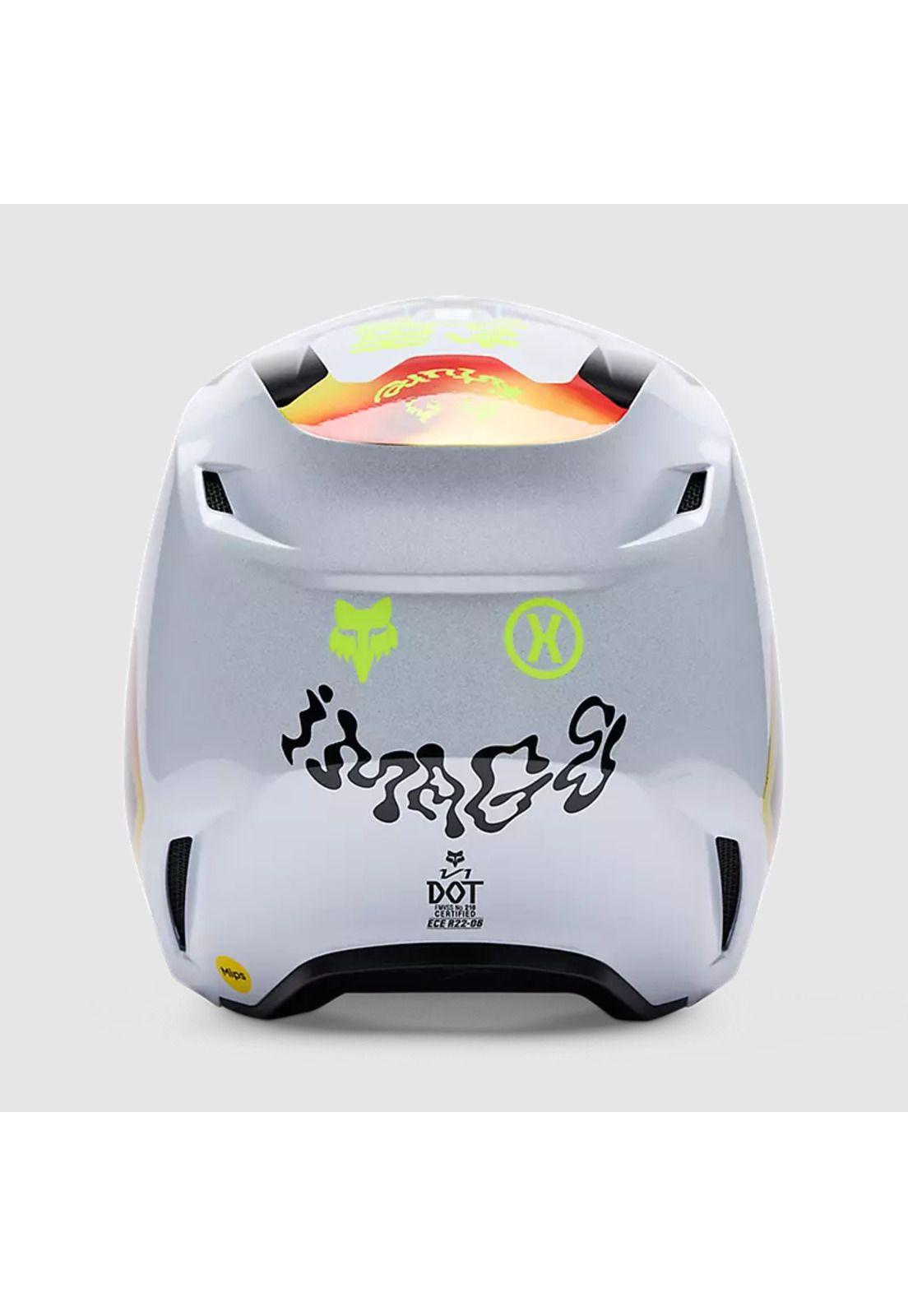 Casco Moto V1 Hello Future Blanco Fox-4