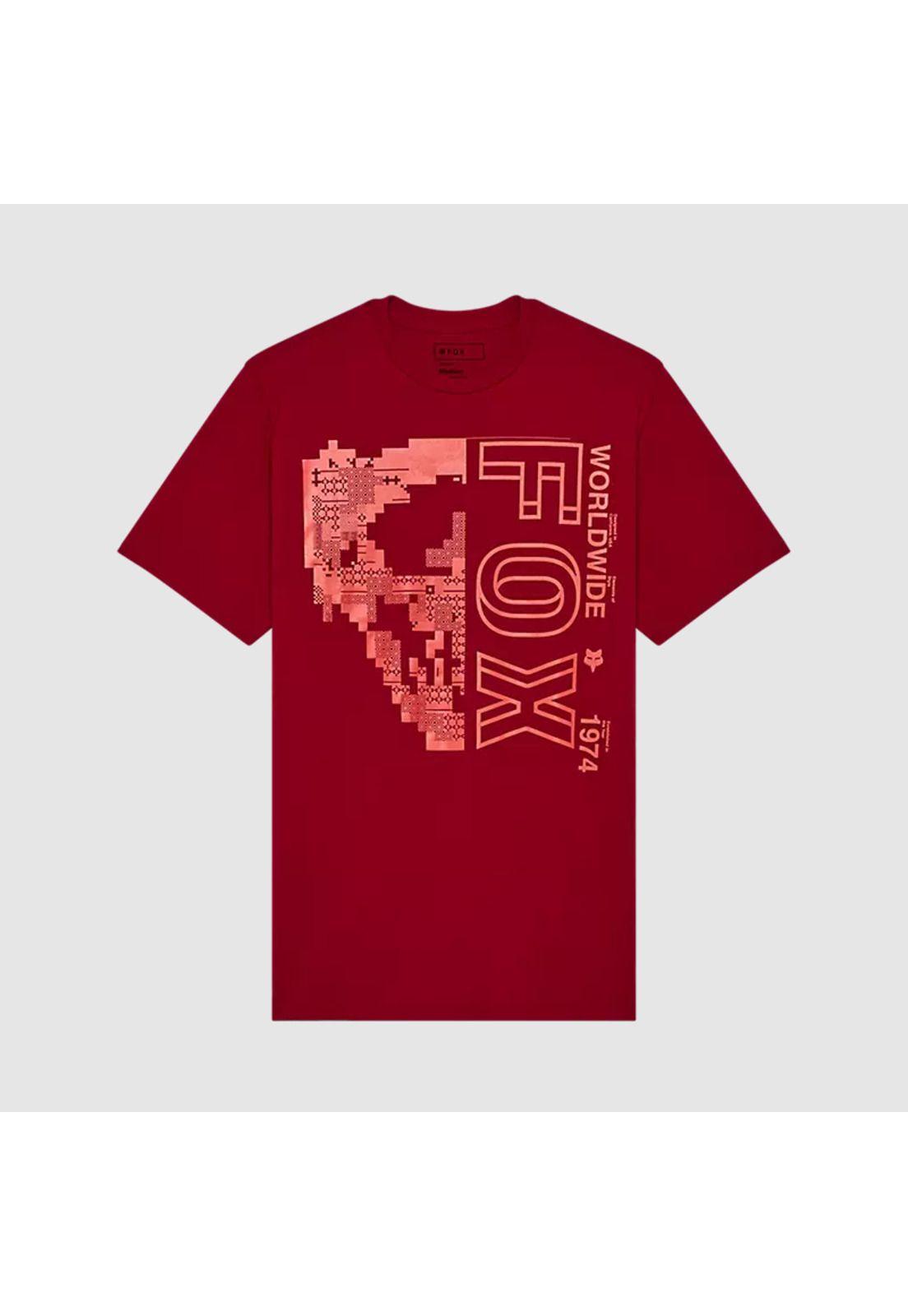 Polera Lifestyle Image Skull Premium Rojo Fox-0