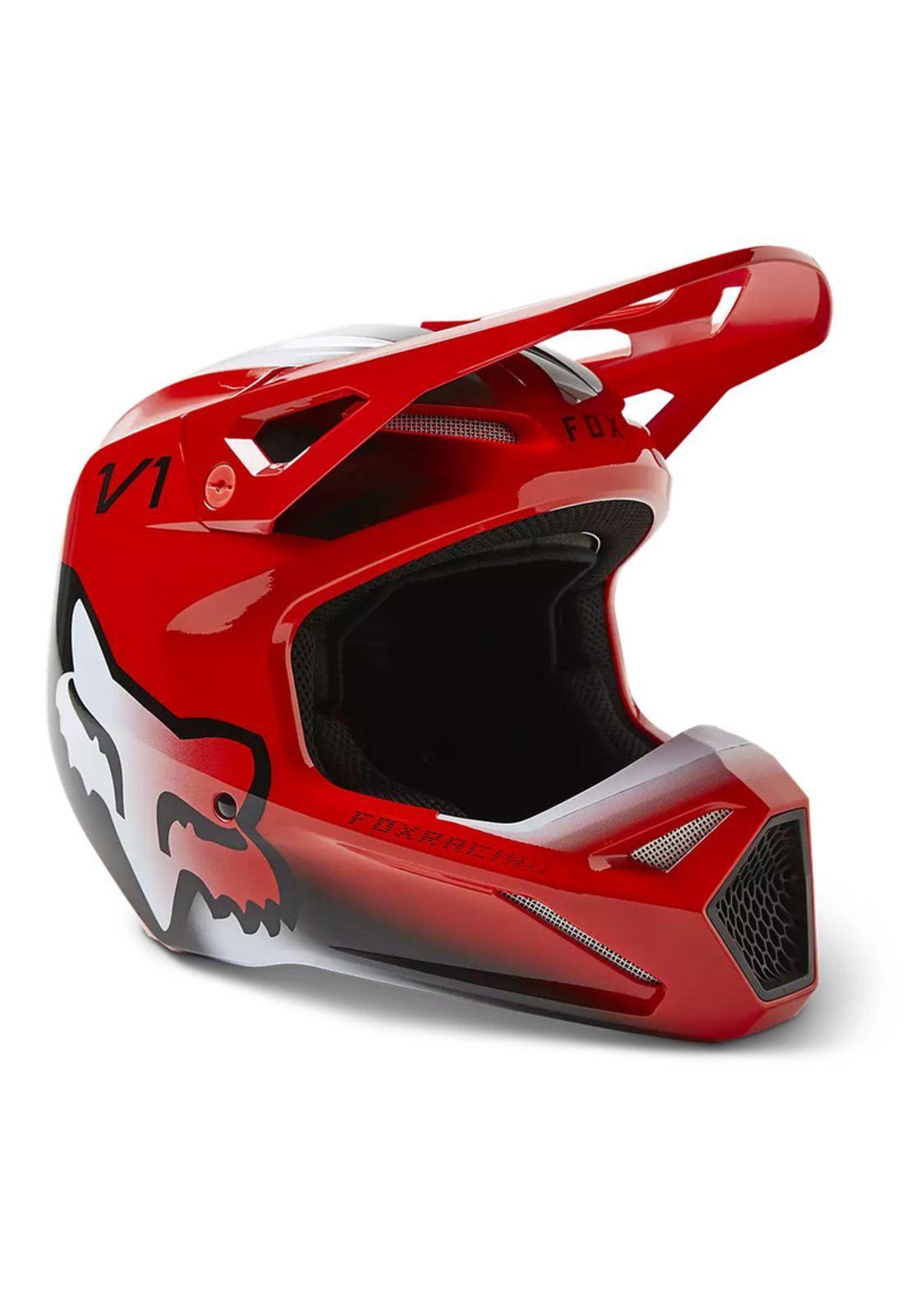 Casco Moto Niño V1 Toxsyk Rojo Fox-0