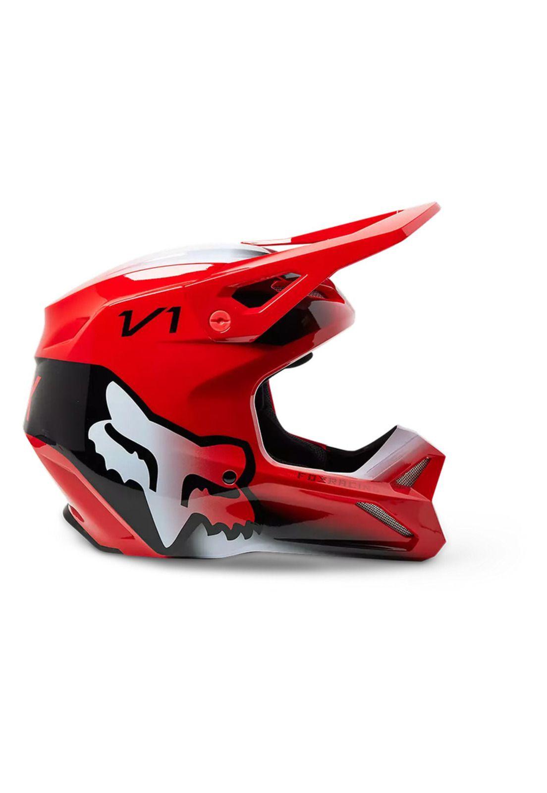 Casco Moto Niño V1 Toxsyk Rojo Fox-1