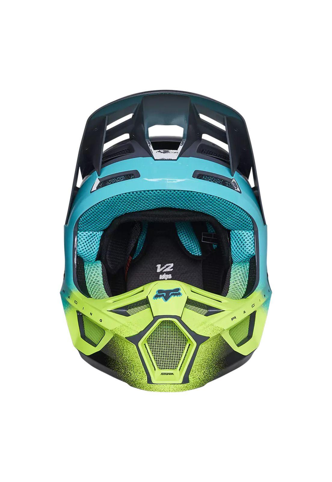 Casco Moto V2 RKANE Gris/Amarillo Fox-4