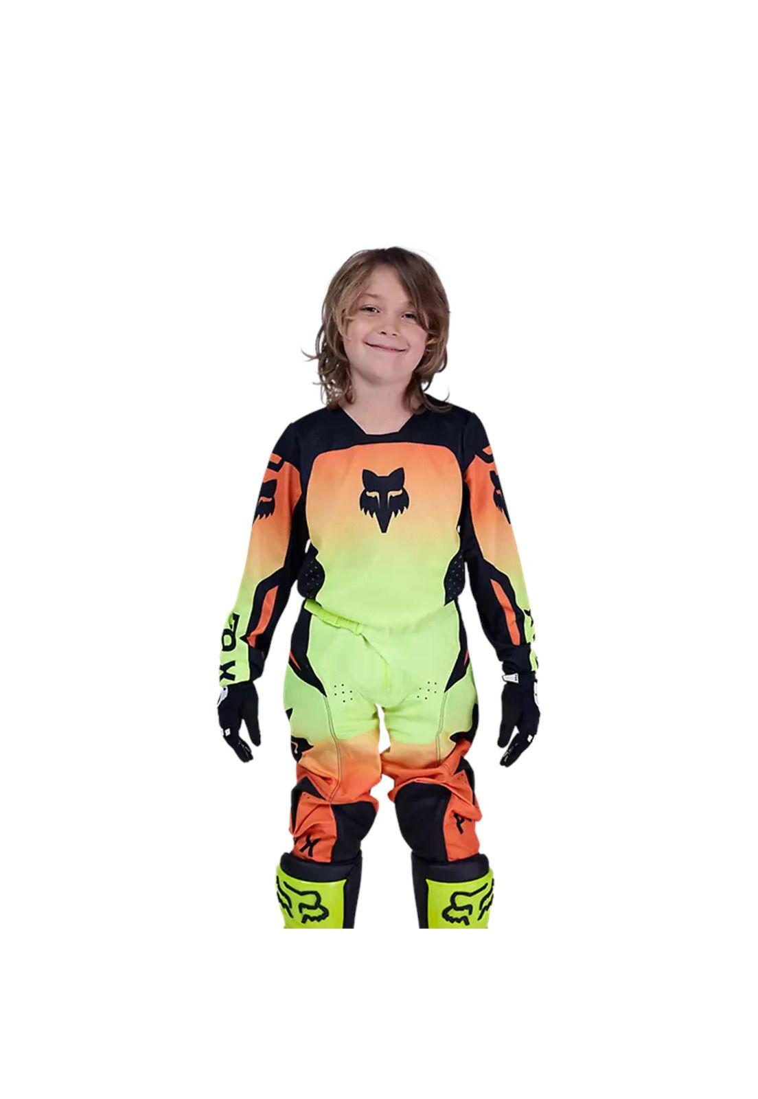 Polera Moto Niño 180 Shield Amarillo Fox-2