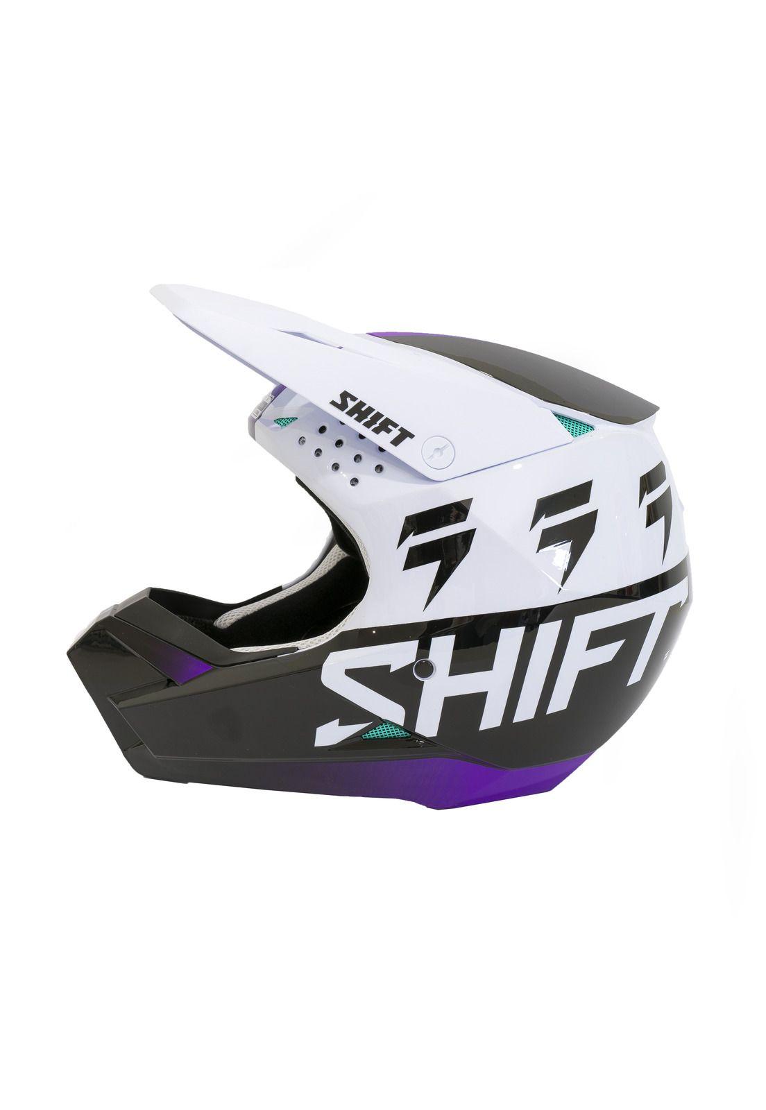 Casco Moto Niño White Label Uv Blanco/Morado Shift-0