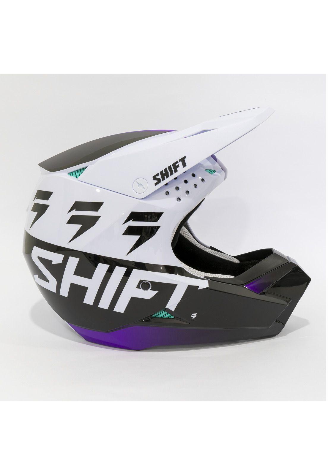 Casco Moto Niño White Label Uv Blanco/Morado Shift-4