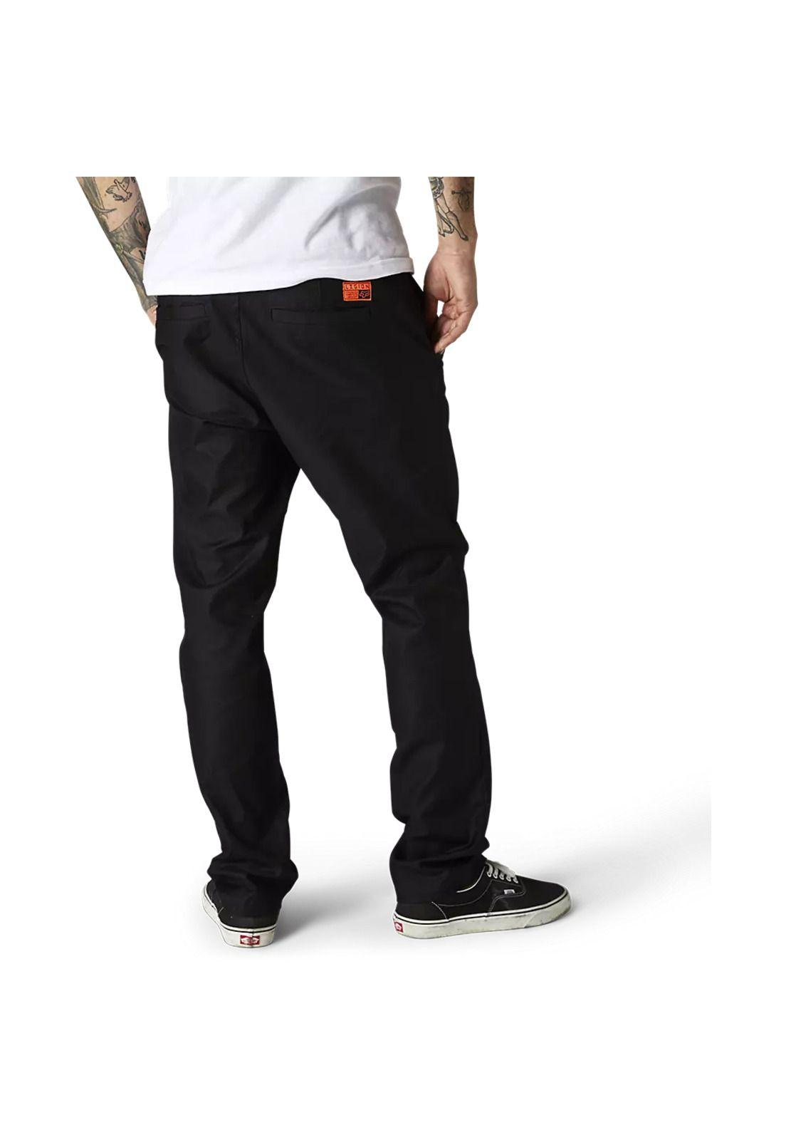 Pantalon Lifestyle Essex Slim Elastico Negro Fox-1