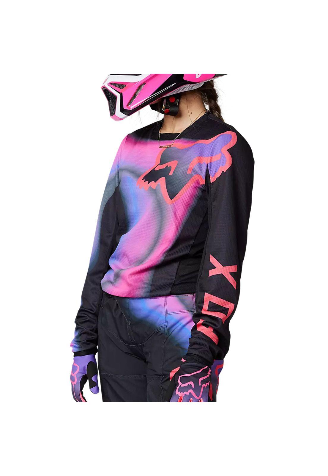Polera Moto Mujer 180 Toxsyk Negro/Rosado Fox-1