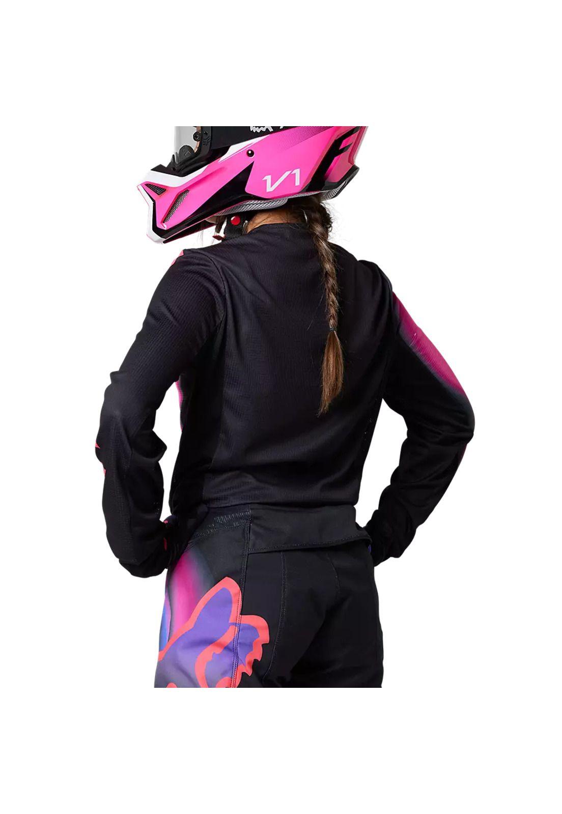 Polera Moto Mujer 180 Toxsyk Negro/Rosado Fox-2