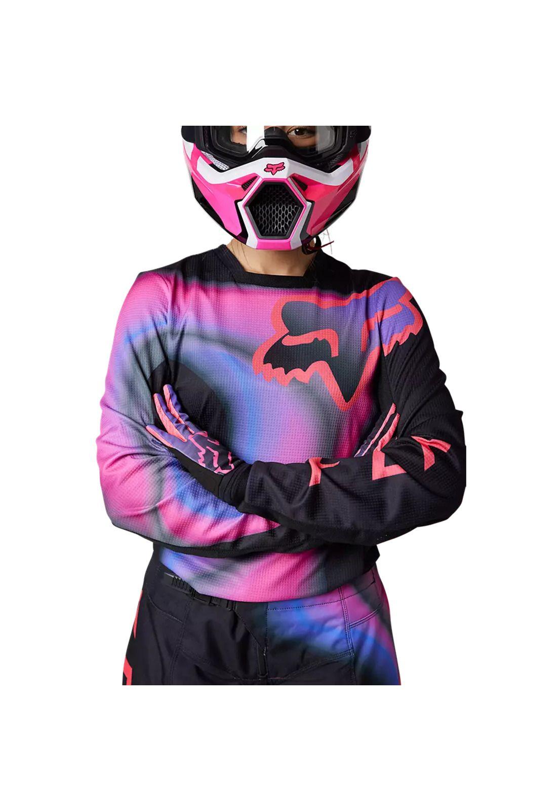 Polera Moto Mujer 180 Toxsyk Negro/Rosado Fox-3