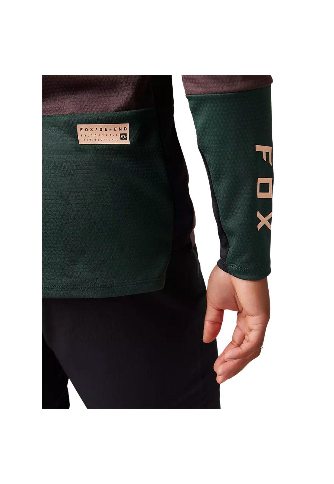 Polera Bicicleta Mujer Defend Manga Larga Morado/Verde Fox-4