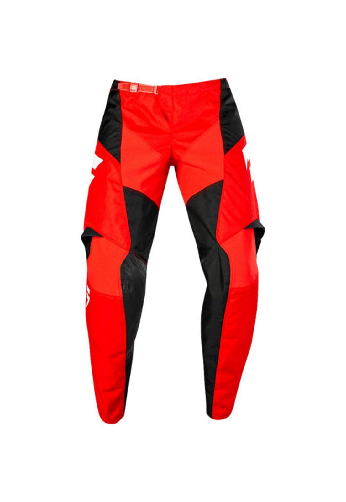 Pantalon Moto Niño White York Rojo Shift-0
